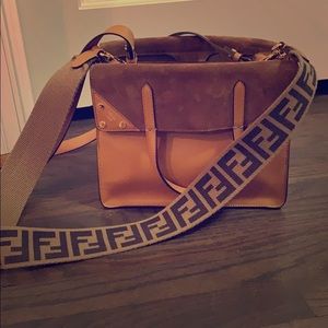 Like new Fendi Flip small cognac